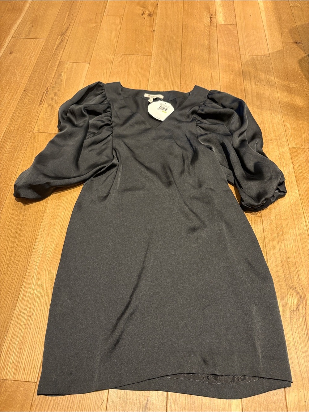 BCBGeneration Black Puff-Sleeve Mini Dress